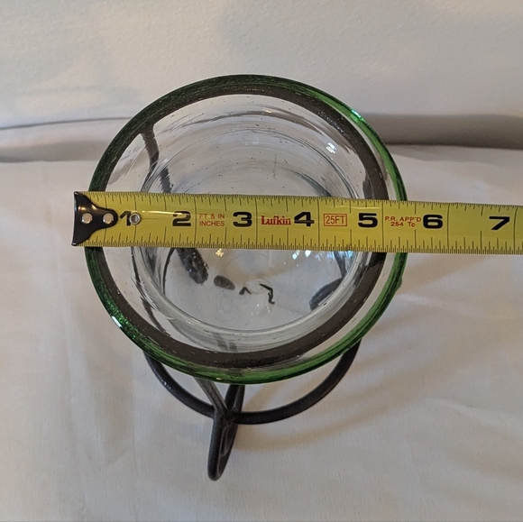 Glass Candle Holder With Metal Stand - Picture 7 of 8